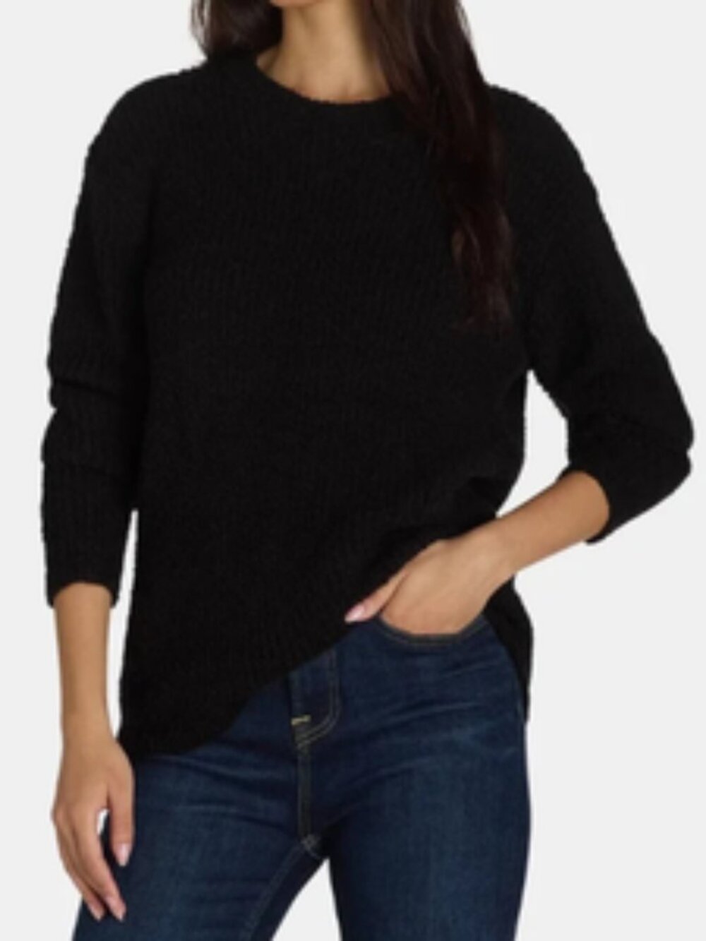 Time and Tru Womens Super Soft Pullover Black Soot Size M (8-10)